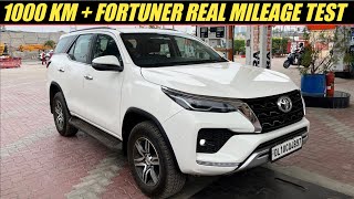 1000 km Fortuner Real Mileage Test  in City Highways Hills [upl. by Odareg403]