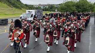 The Royal Regiment of Scotland march into Holyrood Palace [upl. by Dowlen415]