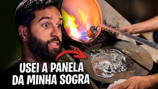 USEI A PANELA DA MINHA SOGRA PRA DERRETER O CHUMBO QUE VAI NO NOSSO PORTÃO 😬 [upl. by Constancia]