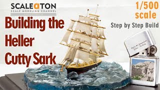 Building The Heller Cutty Sark Scale Model Ship with Clear Casting Resin Base [upl. by Gus38]