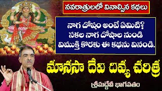 Manasa Devi Story  మానసా దేవి దివ్య చరిత్ర  Devibhagavatam  By Brahmasri Vaddiparti Padmakar Garu [upl. by Oaoj]