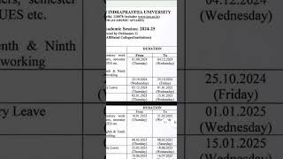 Academic calendar session 202425 GGSIPU affiliated colleges important information [upl. by Perl972]