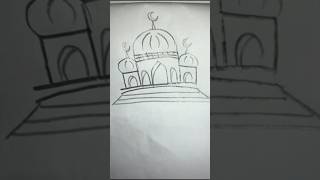 Easy masjid drawing🕌🕌🕌🕌 art artist viralshortvideo masjid islamicart drawing trending [upl. by Anivlac]