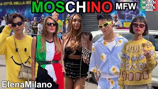 Moschino Fashion guests and show Milan Fashion Week 140624 🇮🇹 italy milan mdw [upl. by Razec131]