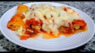 CANELONES DE POLLO SIN HORNO fáciles de preparar ¡riquísimos [upl. by Kubiak814]