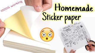 diy sticker paper without double sided tape  how to make sticker paper  homemade sticker paper [upl. by Joliet]