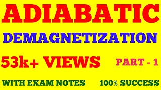 ADIABATIC DEMAGNETISATION  COOLING BY ADIABATIC DEMAGNETIZATION  PART  1  WITH EXAM NOTES [upl. by Daveda]