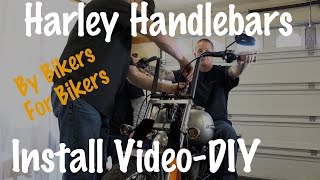 Install Handlebars Harley Softail Dyna Sportster Touring  Extend Wired amp Cables [upl. by Denn]