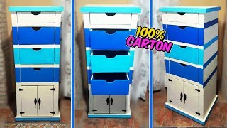 Awesome crafts that you can do with cardboard  filing cabinet with drawers DIY  Mr DIY [upl. by Annaeoj]