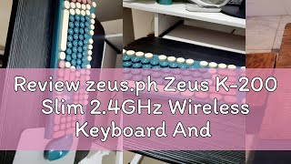 Review zeusph Zeus K200 Slim 24GHz Wireless Keyboard And Mouse Set With USB Receiver For Desktop [upl. by Iaw281]