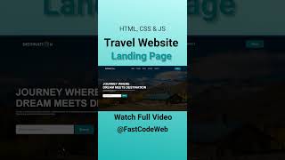 Travel Website Using HTML amp CSS  Step By Step Tutorial  Fast Code [upl. by Emma]