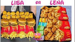 LISA OR LENA 😱😍😋 WHAT FOOD YOU LIKE MORE   lisa lena lisaorlenafood [upl. by Raama409]