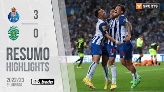 Highlights  Resumo FC Porto 30 Sporting Liga 2223 3 [upl. by Lasorella]