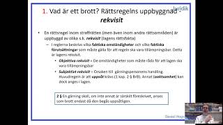 Straffrätt  Del 22  Brottens rekvisit [upl. by Aleak741]