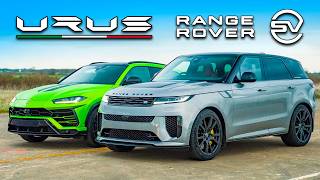 New Range Rover SV v Lambo DRAG RACE [upl. by Duvall]