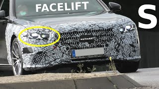 Mercedes Erlkönig SClass FACELIFT 2025 Sterne im Scheinwerfer  SKlasse MoPf W223  4K SPY VIDEO [upl. by Htederem281]