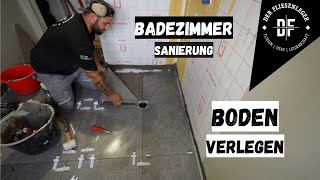 Badezimmer Sanierung  BODEN VERLEGEN [upl. by Leanard]