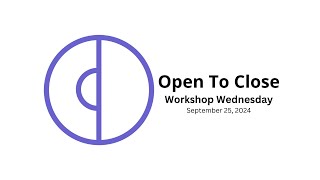 Workshop Wednesday  September 25 2024 [upl. by Nevil]