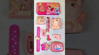 Pink🤩Geometry Sharpener Eraser pen Pouch Diary Band Spinner shorts asmr [upl. by Noskcaj313]