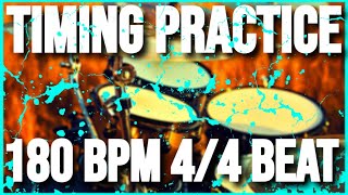 180 BPM  Timing Practice  44 Simple Drum Beat  Metronome [upl. by Willdon]