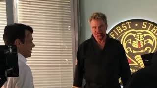 Daniel and Johnny vs Kreese fight behind the scenes Cobra Kai Season 3 [upl. by Bertha282]