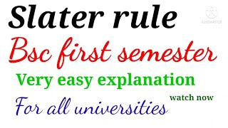 Slater rule bsc first semester inorganic chemistry in easy way [upl. by Enimasaj]