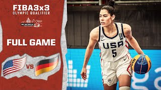 USA v Germany  Womens  Full Game  FIBA 3x3 Olympic Qualifier  3x3 Basketball [upl. by Llertak]