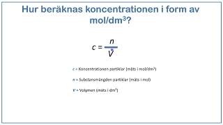 Kemiska beräkningar Koncentration substansmängd och volym [upl. by Imuy]