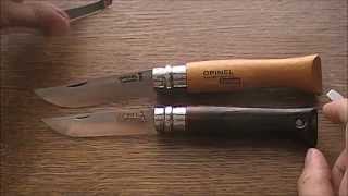 Opinel nr 08 inox i Opinel nr 09 carbone omówienie [upl. by Ennylcaj]