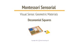 Montessori Sensorial 0312 Decanomial Squares  A [upl. by Bonne896]