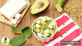 🥗 Salade de concombre avocat fêta amp menthe [upl. by Henrie]