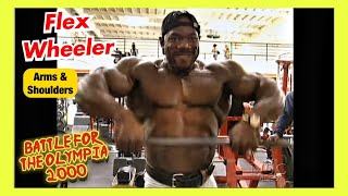 KEN “FLEX” WHEELER  BICEPS AND SHOULDER WORKOUT  BATTLE FOR THE OLYMPIA 2000 [upl. by Berrie428]