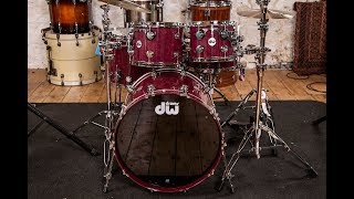 Drum Workshop Collectors Series Pure Purpleheart Kit  Drummers Review [upl. by Ailimac45]