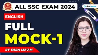 All SSC Exam 2024  English Full Mock Test1  SSC English Mock Test 2024  English By Saba Mam [upl. by Virgilio]