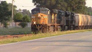 CSX G97407 Double Barrel Grain Train by Dudley amp Goldsboro NC [upl. by Issie]