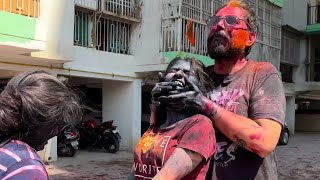 मंजन special holi 😬 vlog144 holicelebration holivlog2024 jijasaaliholi sangeetakandari [upl. by Fowler]