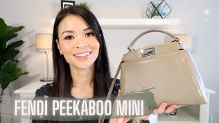 FENDI PEEKABOO MINI  4 MONTH UPDATE WHATS IN MY BAG WIMB amp MOD SHOTS  Irene Simply [upl. by Ydnab]