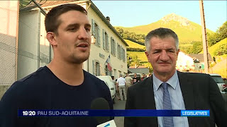 Législatives en Béarn Jean Lassalle fête la victoire en famille [upl. by Ahsema177]