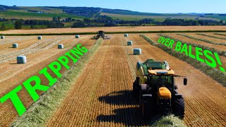 Silage Baling Massive Triticale Crop [upl. by Rosalinde]