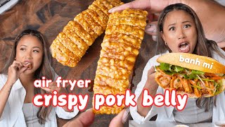 The EASIEST Air Fryer Crispy Pork Belly Banh Mi [upl. by Oicnerolf]