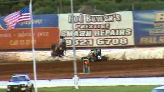 Tony Abson crash Sydney Speedway 2012 [upl. by Bellaude819]