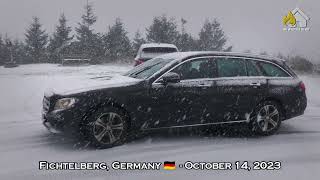 Weather in Germany on October 14 2023 Big snowfall in Fichtelberg [upl. by Weig271]