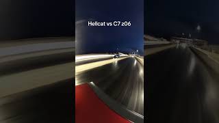 Corvette C7 z06 vs Hellcat Challenger Drag Race dragracing hellcatchallenger racing srthellcat [upl. by Bunde125]