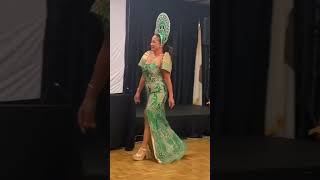 Green dress and crown 👑 Filipino fashionshow filipinotraditions filipinoculture [upl. by Kcirdot]