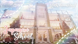 Roblox Bloxburg  No Large Plot Japanese Inspired School With Dormitory  Minami Oroi [upl. by Anelec]