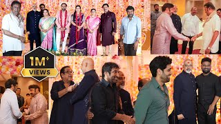 Chiranjeevi Balakrishna amp Brahmanandam Visuals RamajogayyaSastry son Wedding ReceptionTagteluguu [upl. by Idleman]