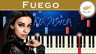 Eleni Foureira  Fuego Cyprus 2018  Piano tutorial  Eurovision Song Contest  MIDI [upl. by Nuahsad]