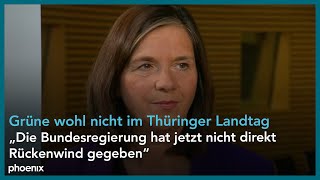 ThüringenWahl GöringEckardt B90Grüne zu Auswirkungen der Bundespolitik auf Landesebene [upl. by Gena]