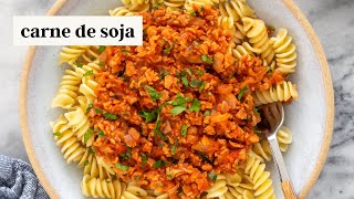 CARNE DE SOJA  Como fazer proteína de soja PTS simples e saborosa 🍝 [upl. by Ijar]