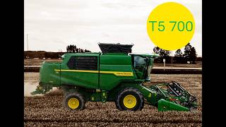 Testkjøring av John Deere T5 700 tresker [upl. by Haseefan]